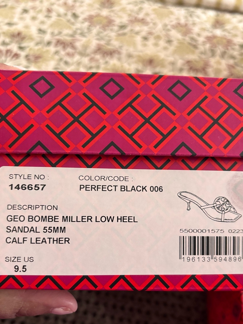 Tory Burch Geo Bombe Kitten Heels. Size 9.5 NEW with Box and Dust Bag. - Picture 11 of 11